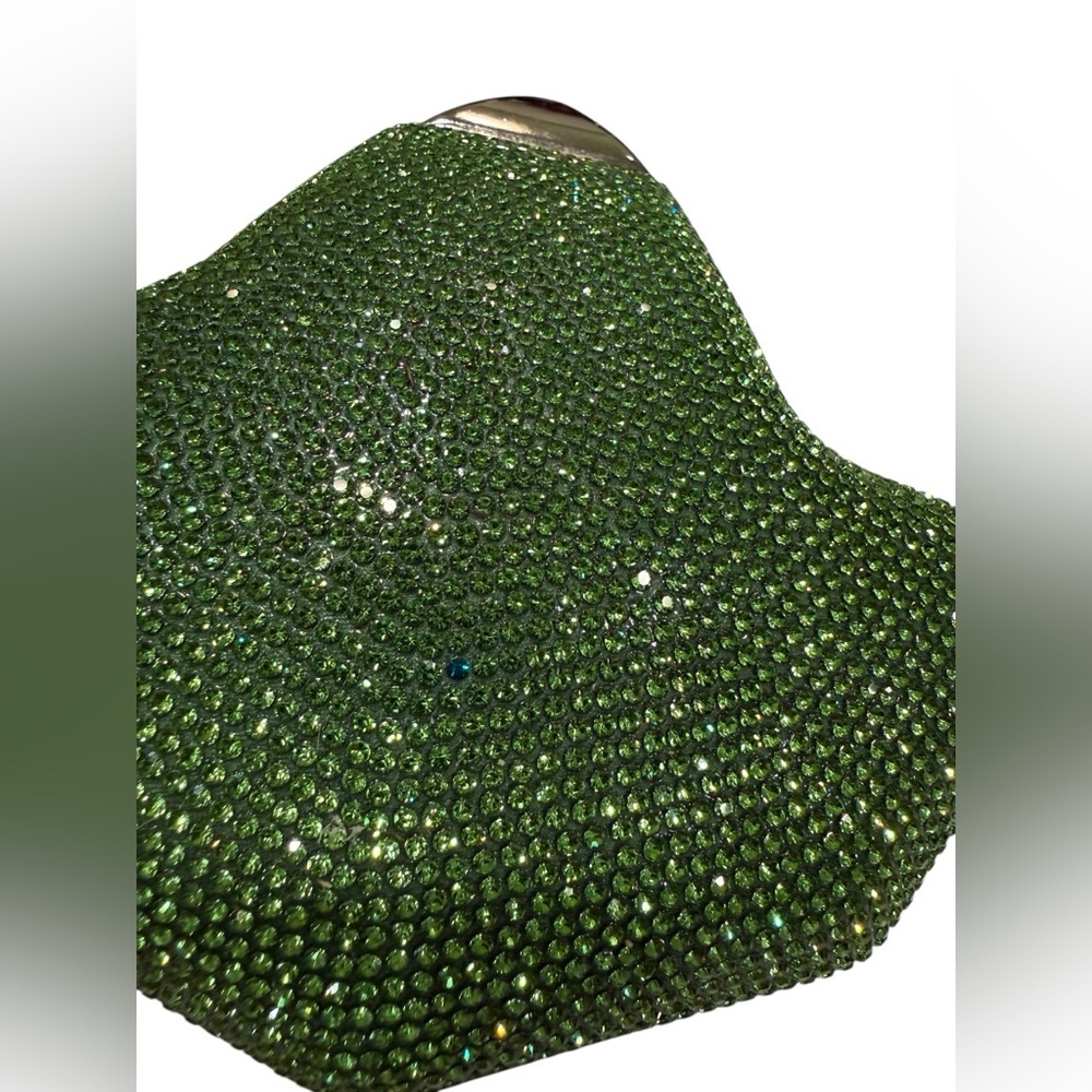 Rhinestone Ivy Leaf Elegant Clutch Evening Bag with Chain Strap for Formalwear - Picture 7 of 16